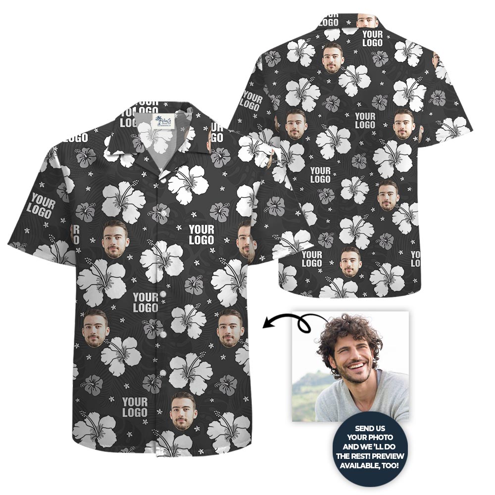 Black Hibiscus Bulk Custom Hawaiian Shirt No Minimum