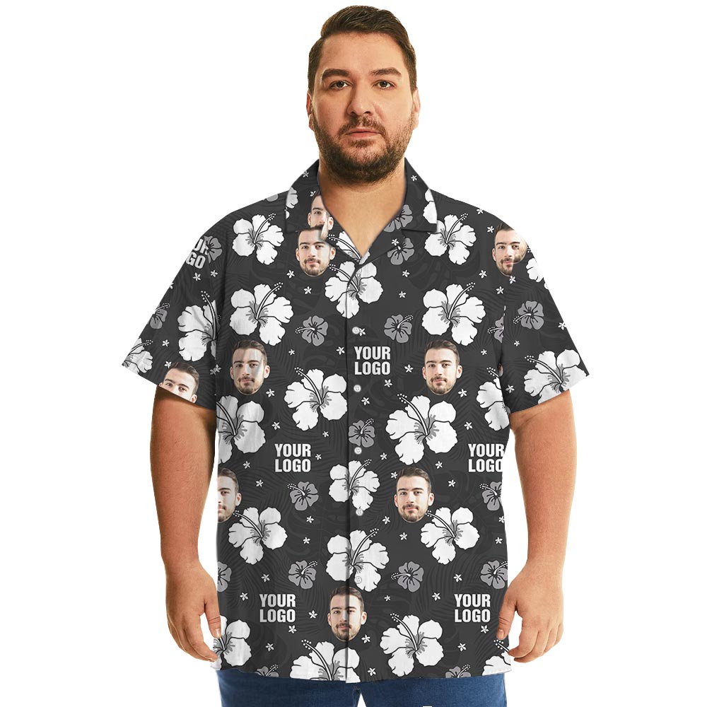 Black Hibiscus Bulk Custom Hawaiian Shirt No Minimum