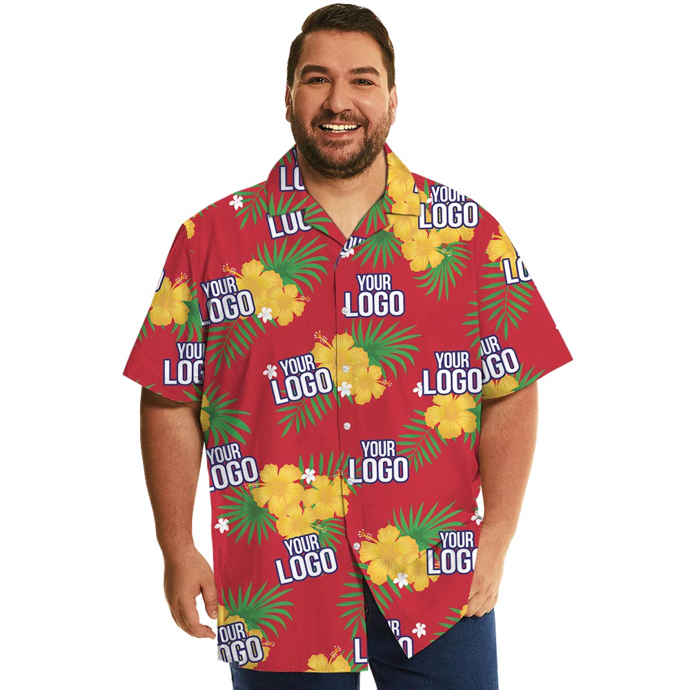 Personalized Red Hawaiian Shirt For Company With Logo - variant image 1