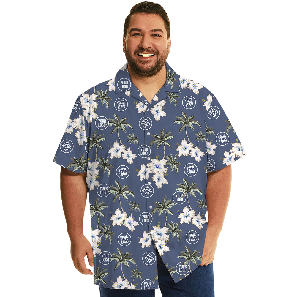 Custom Beach Themed Hawaiian Shirt With Company Logo - variant image 1