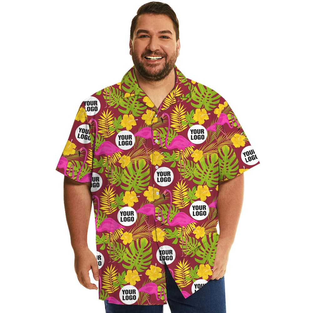 Custom Logo Flamingo Hawaii Shirt Plus Size - variant image 1