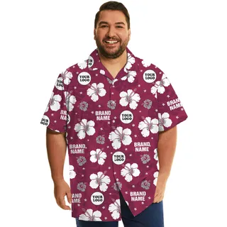 Oversized Pink Hawaiian Shirt With Custom Logo