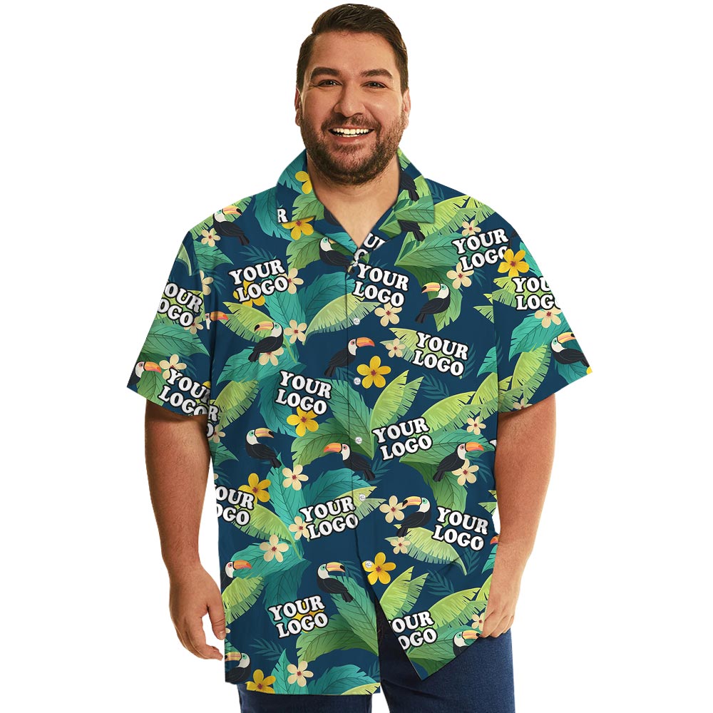 Custom Logo Toucan Tropical Hawaiian Shirt Plus Size - variant image 1
