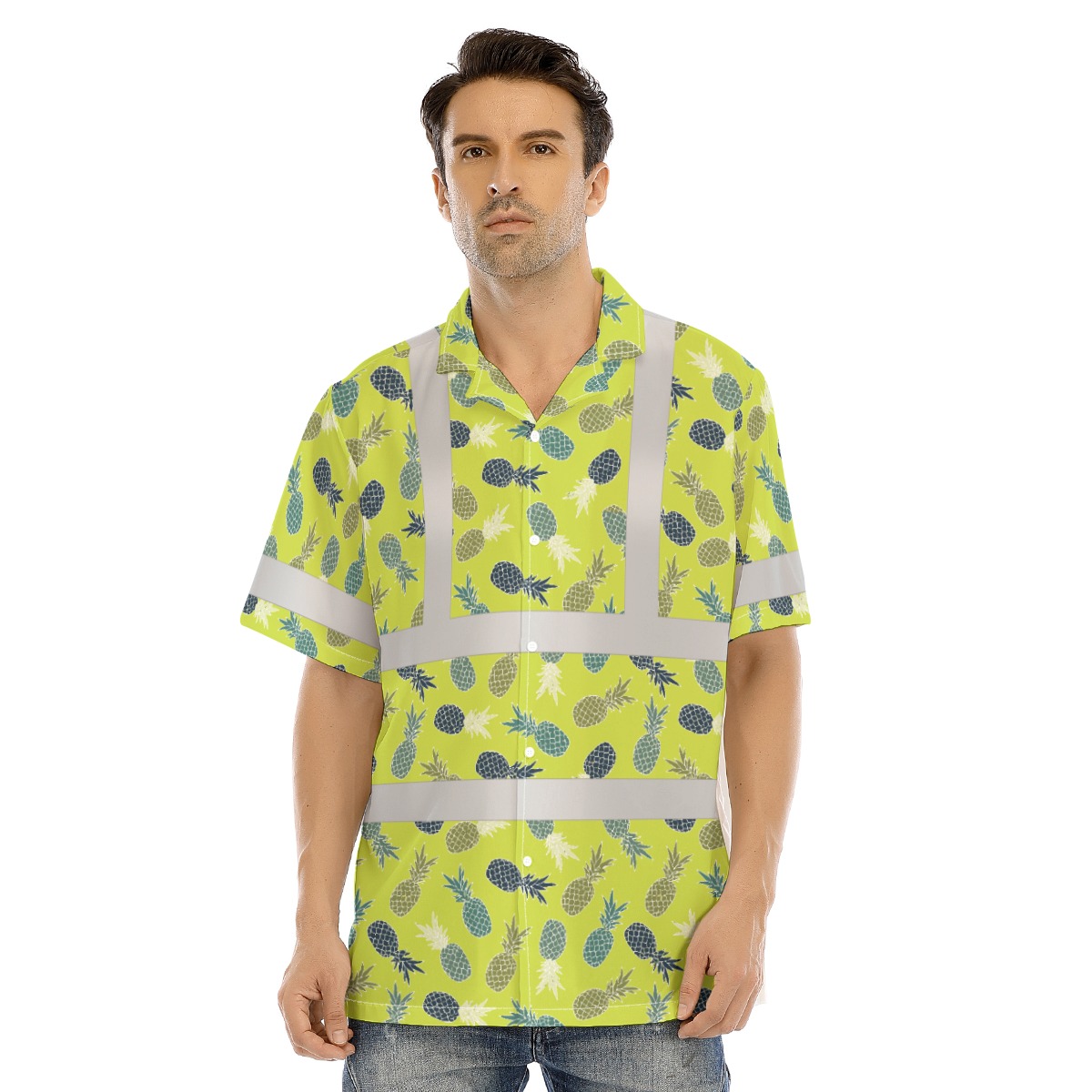 Pineapple Lime Hi Vis Hawaiian Shirt - variant image 1