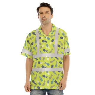 Pineapple Lime Hi Vis Hawaiian Shirt