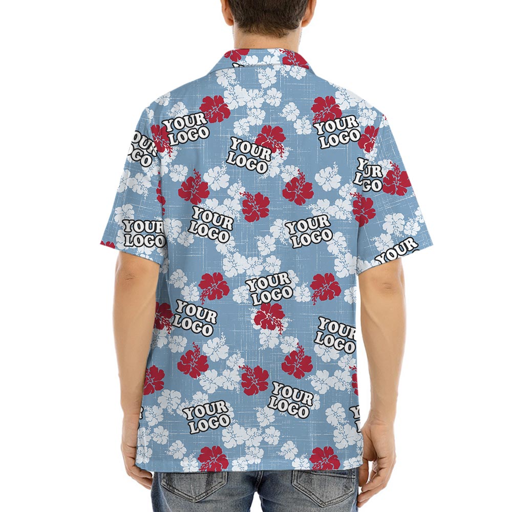 Floral Corporate Hawaiian Shirt With Logo Plus Size