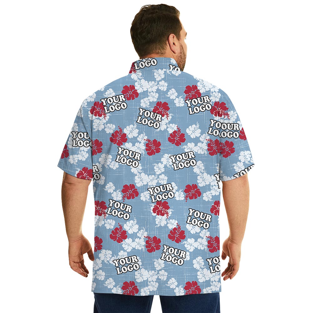 Floral Corporate Hawaiian Shirt With Logo Plus Size