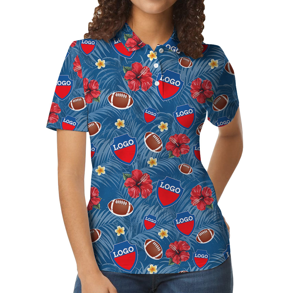 American Football Fan Collared Shirt With Team Logo