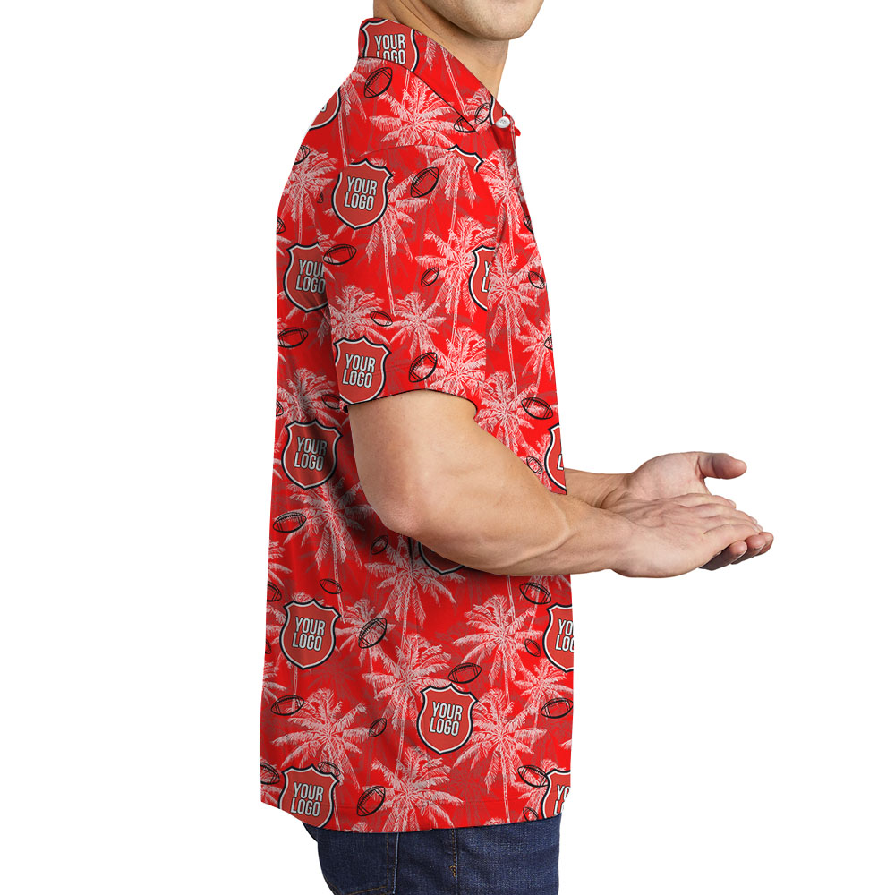 [Color + Logo] Custom Football Team Logo Polo Shirt With Beach Theme