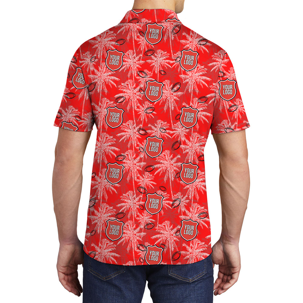 [Color + Logo] Custom Football Team Logo Polo Shirt With Beach Theme
