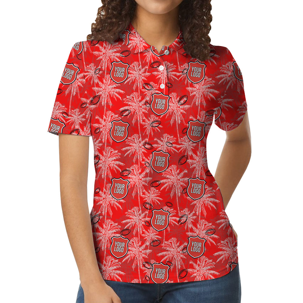 [Color + Logo] Custom Football Team Logo Polo Shirt With Beach Theme