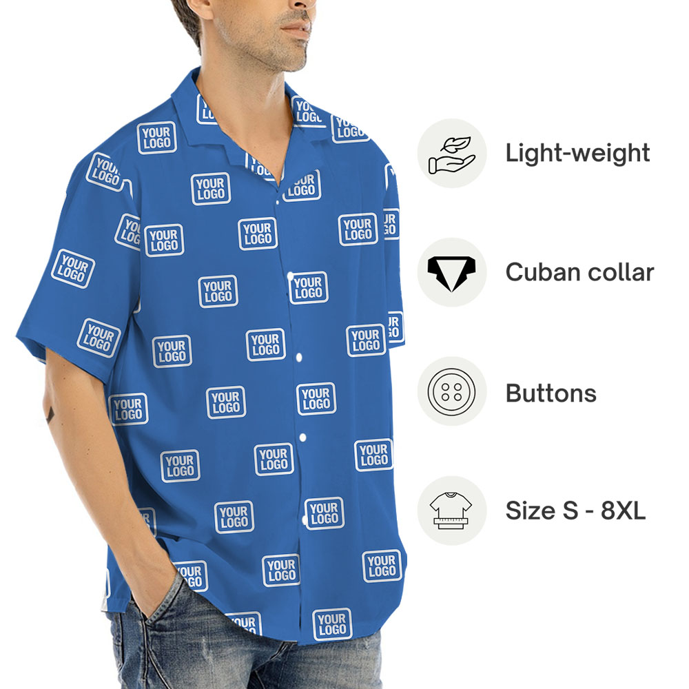 [9 Colors] Custom Multiple Logos Hawaiian Shirts For Group