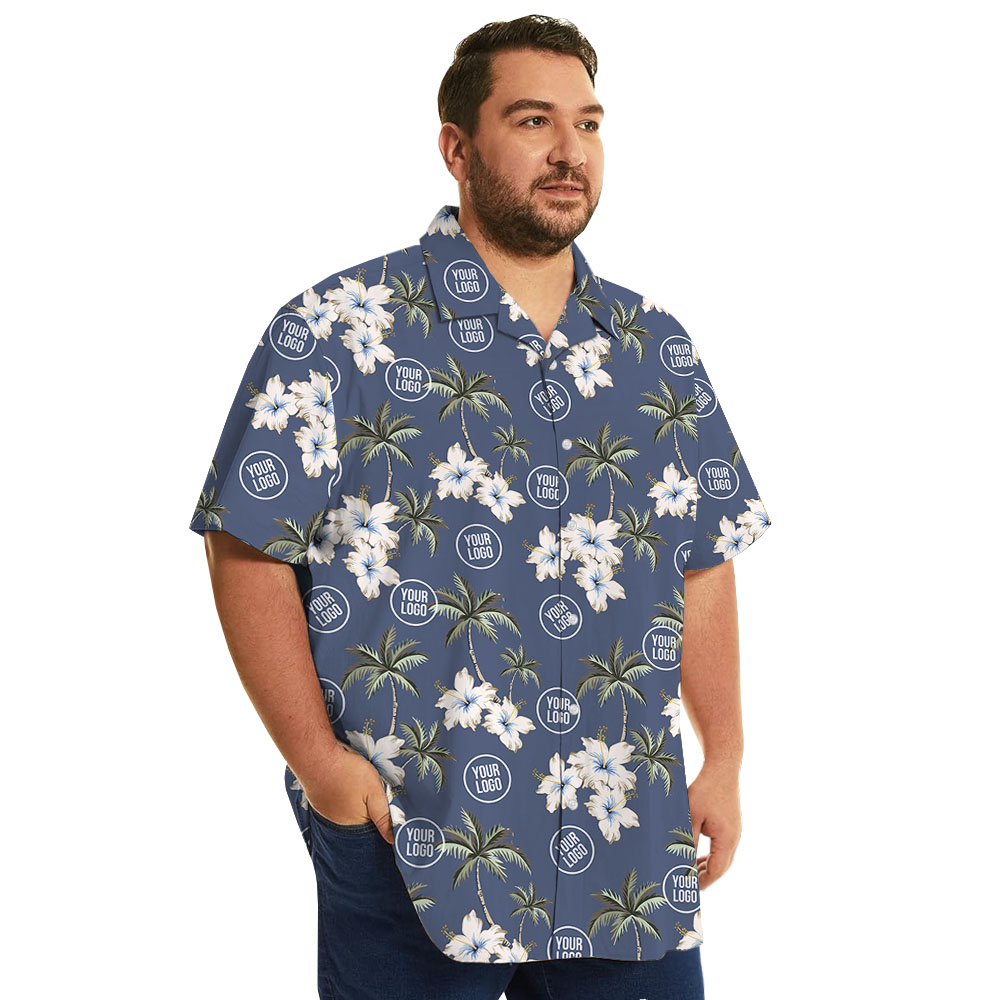 Custom Beach Themed Hawaiian Shirt With Company Logo
