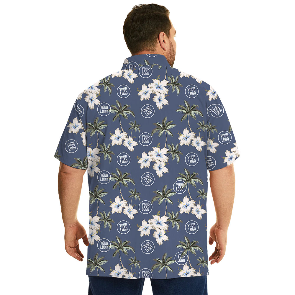 Custom Beach Themed Hawaiian Shirt With Company Logo