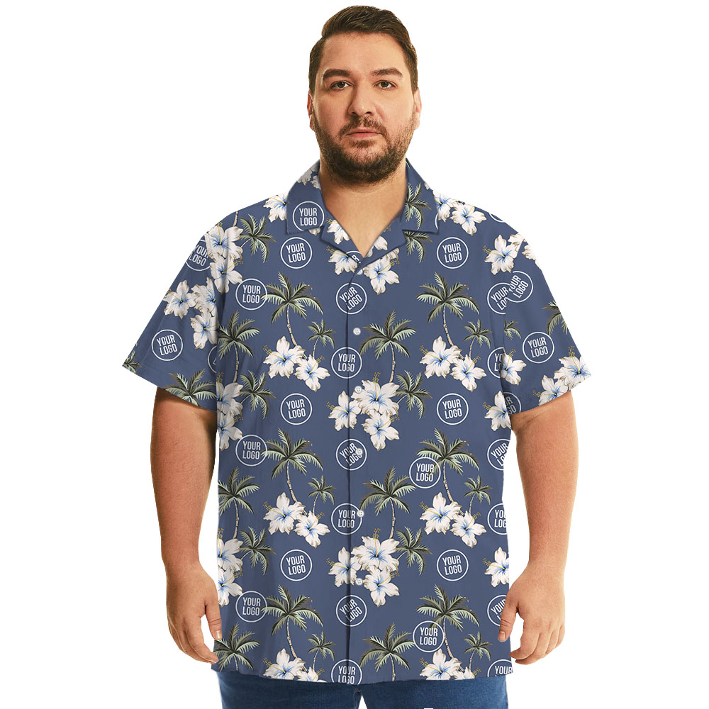 Custom Beach Themed Hawaiian Shirt With Company Logo