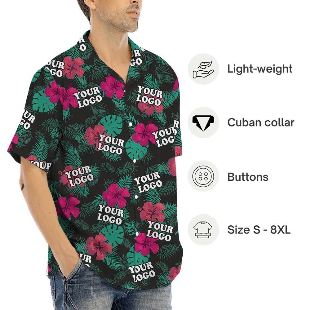 Hibiscus Tropical Plus Size Hawaii Shirt With Team Logo
