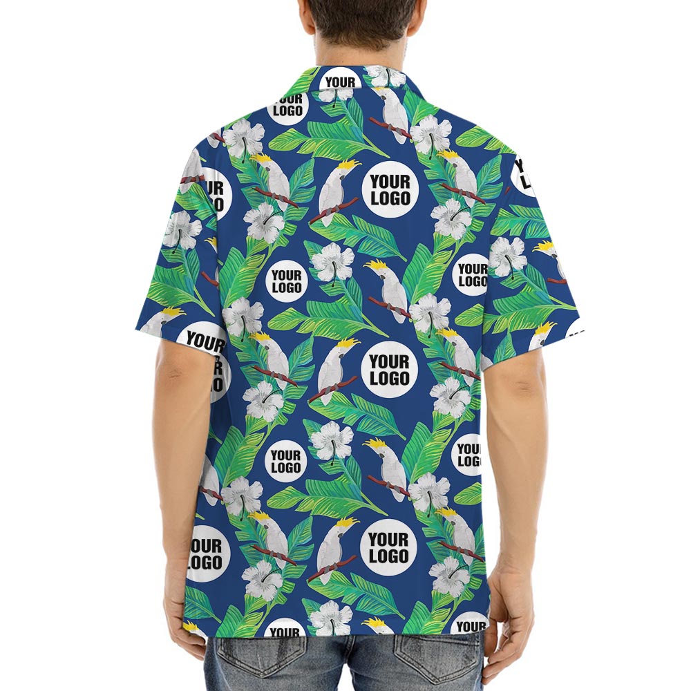 Plus Size Blue Parrot Hawaii Shirts Custom Logo With Preview