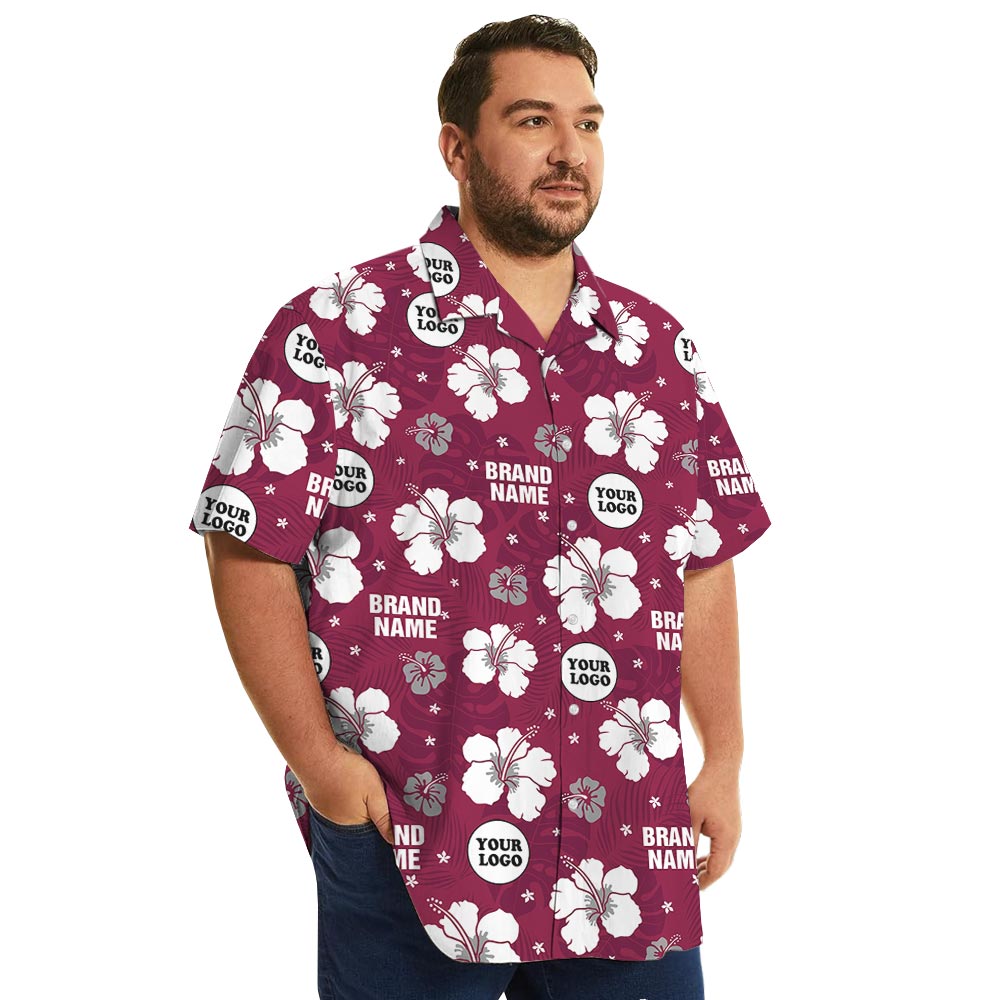 Oversized Pink Hawaiian Shirt With Custom Logo