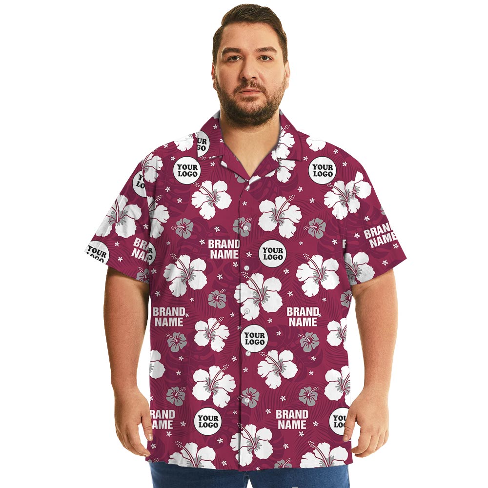 Oversized Pink Hawaiian Shirt With Custom Logo