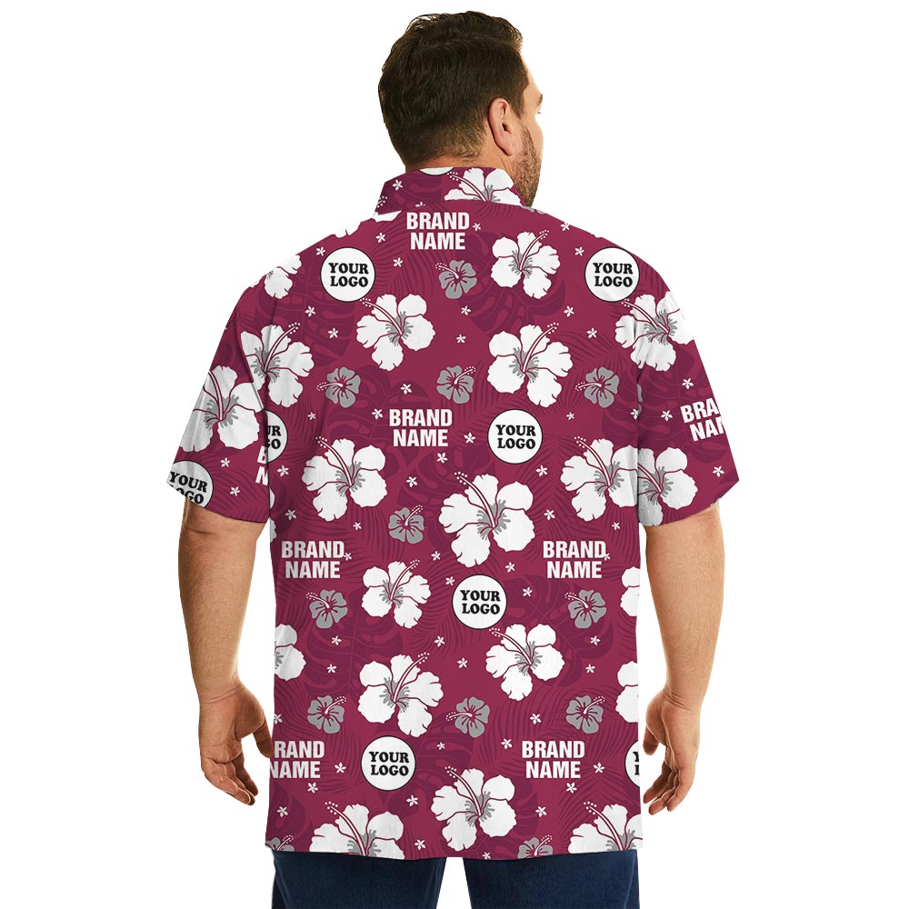 Oversized Pink Hawaiian Shirt With Custom Logo