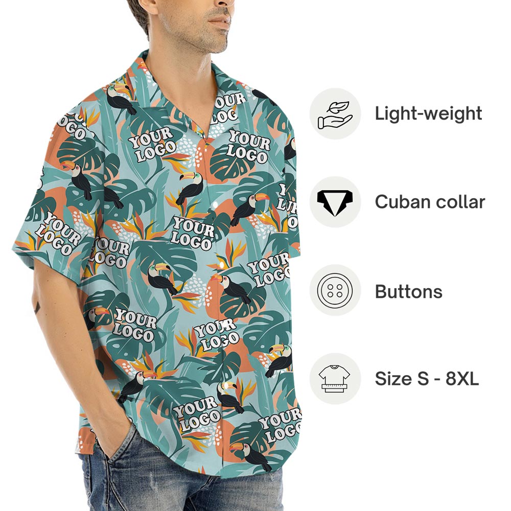 Personalized Plus Size Hawaiian Shirt With Company Logo