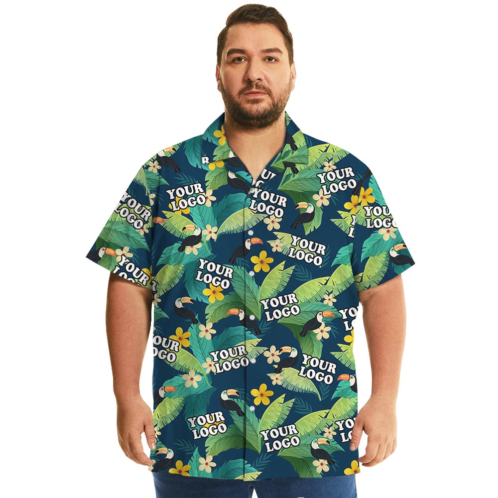 Custom Logo Toucan Tropical Hawaiian Shirt Plus Size