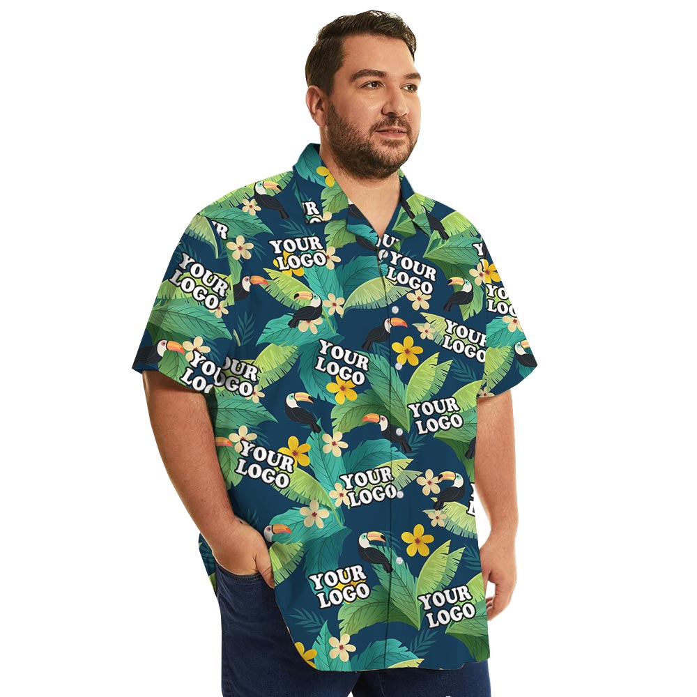 Custom Logo Toucan Tropical Hawaiian Shirt Plus Size