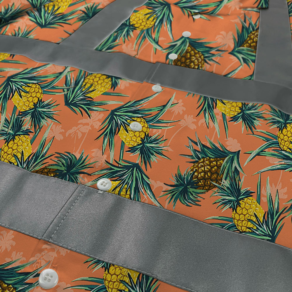 Orange Hawaiian Shirt With Reflective Stripe