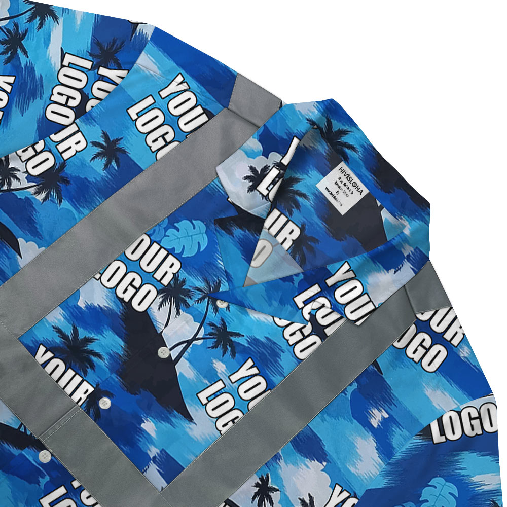 Custom Logo Hawaiian Construction Shirt With Reflective Strips