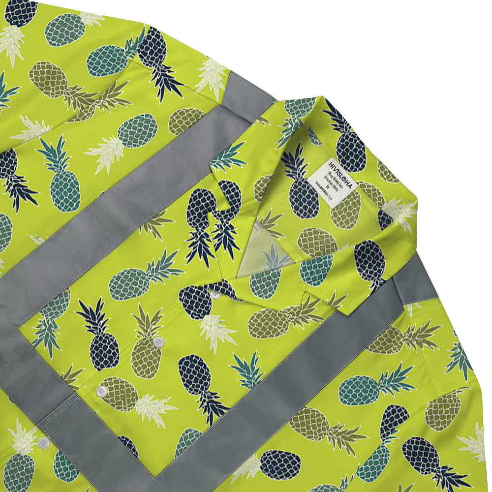 Pineapple Lime Hi Vis Hawaiian Shirt