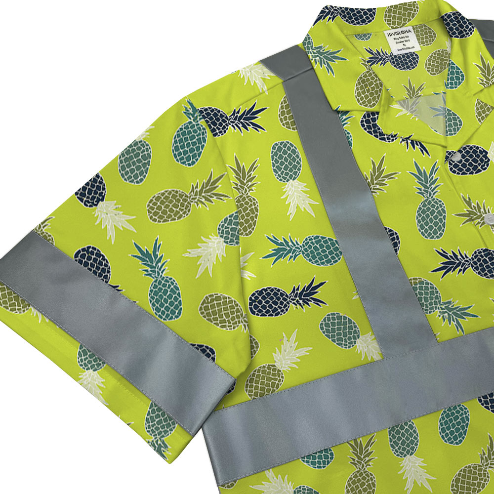 Pineapple Lime Hi Vis Hawaiian Shirt