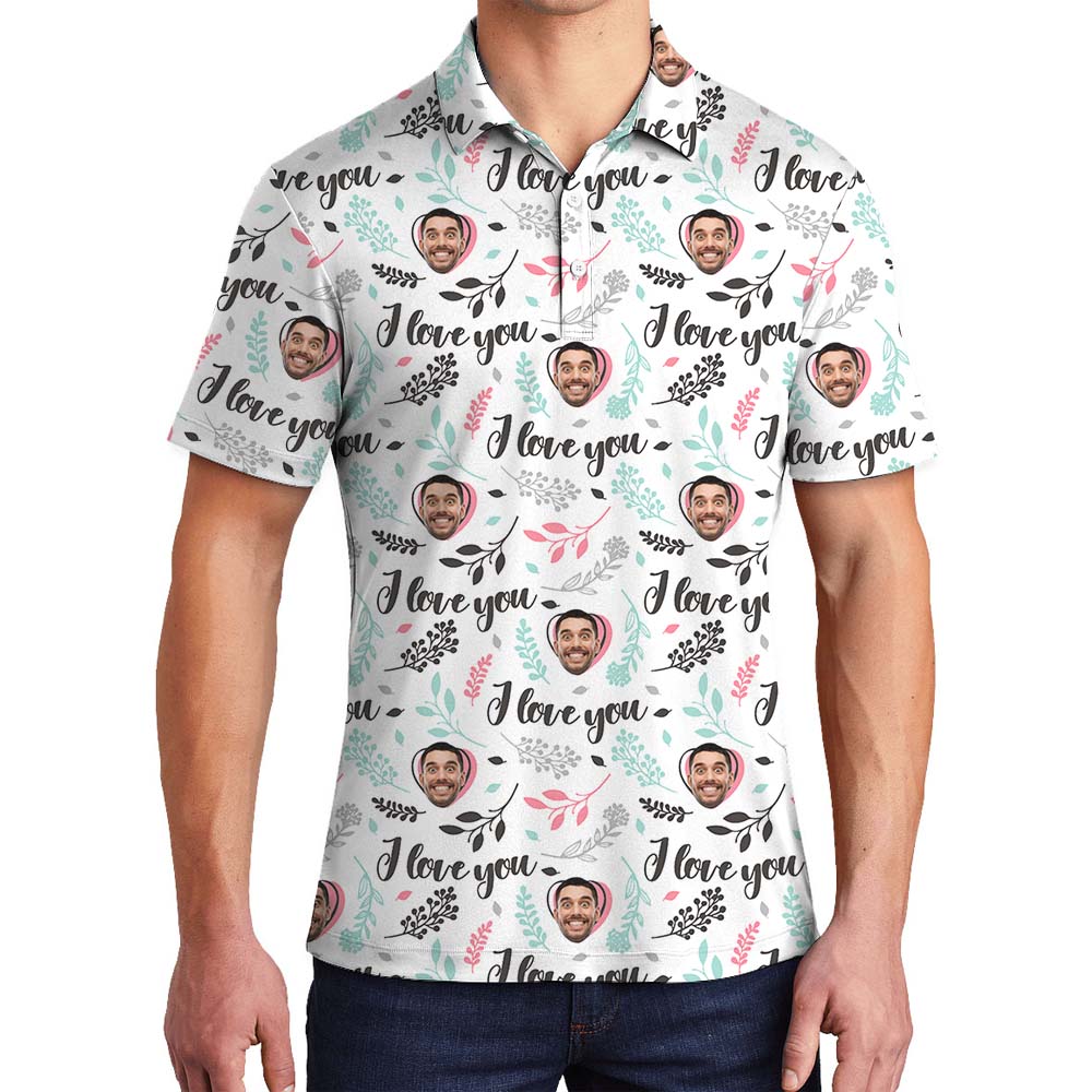 Personalized Face Valentine Couple Polo Shirt - variant image 1