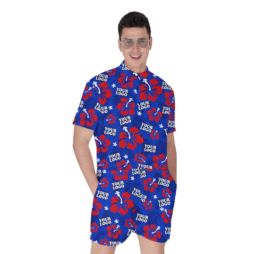 Tropical Flower Men's Romp-him With Face Or Logo - variant image 1