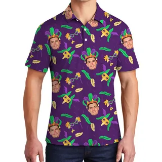 Funny Mardi Gras Collared Polo Shirt For Men And Women