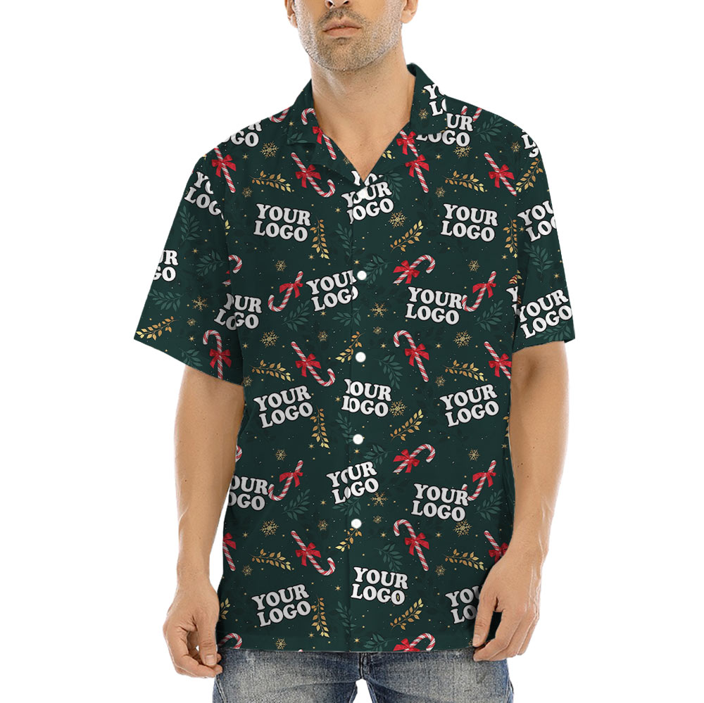 Custom Company Logo Christmas Hawaiian Shirt - variant image 1
