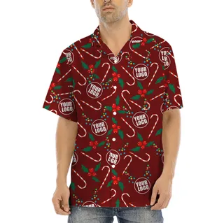 Custom Logo Christmas Hawaiian Shirt