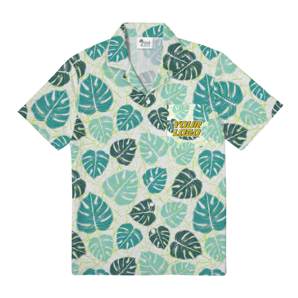 Custom Pocket With Logo Tropical Hawaiian Shirt - variant image 1