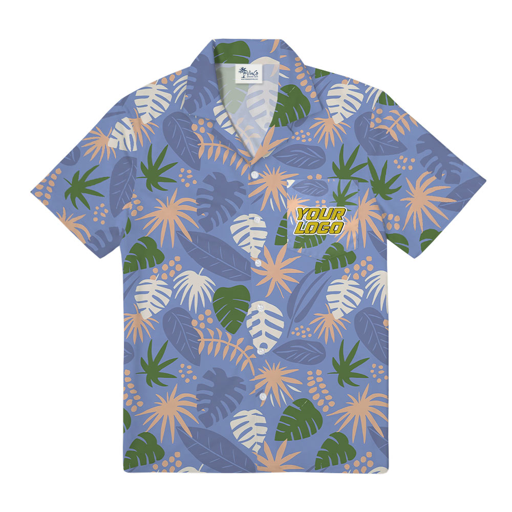 Custom Company Logo Purple Pocket Hawaiian Shirt - variant image 1