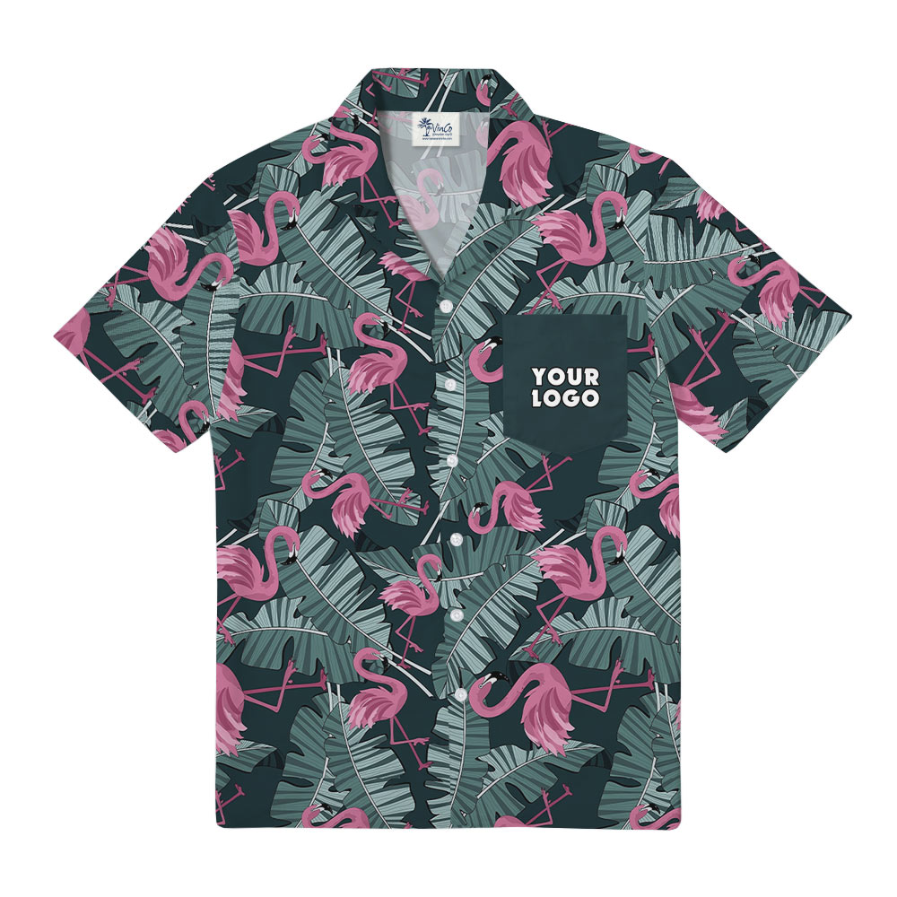 Custom Logo Pocket Flamingo Hawaiian Shirt - variant image 1