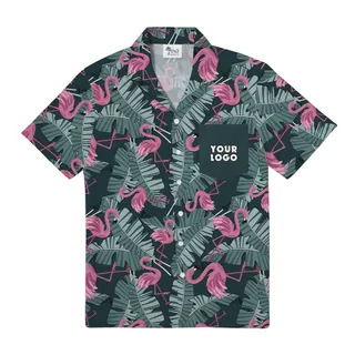 Custom Logo Pocket Flamingo Hawaiian Shirt