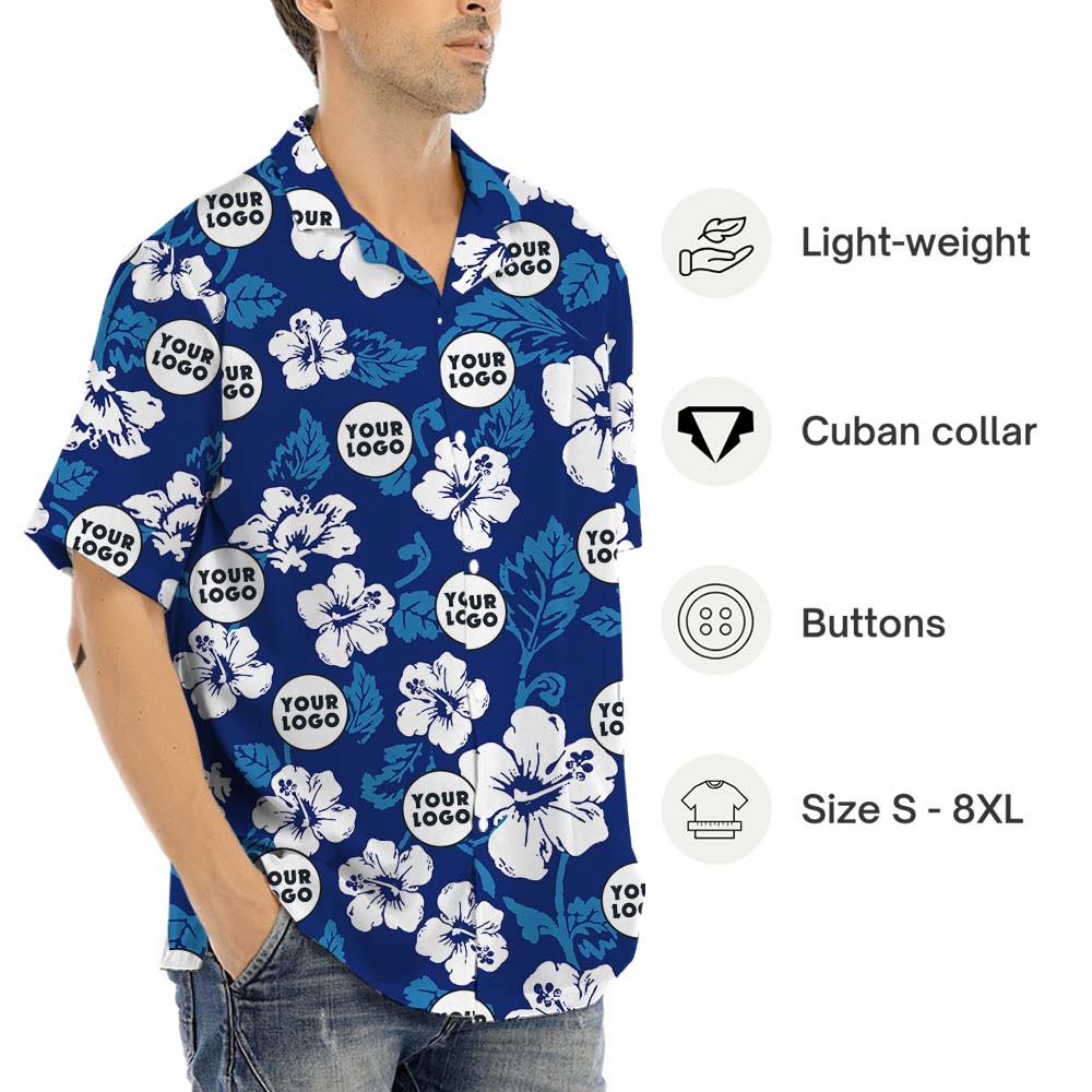 Custom Company Logo Hawaiian Shirt All Sizes