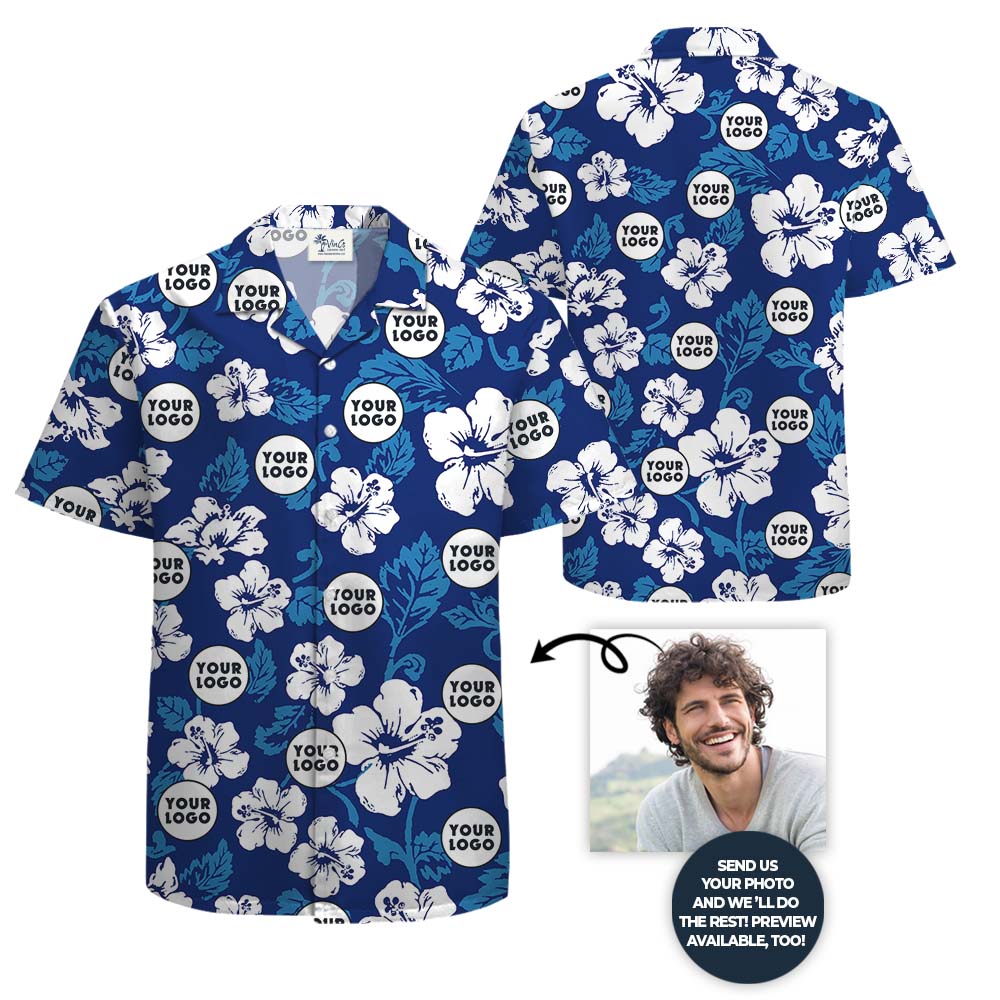 Custom Company Logo Hawaiian Shirt All Sizes