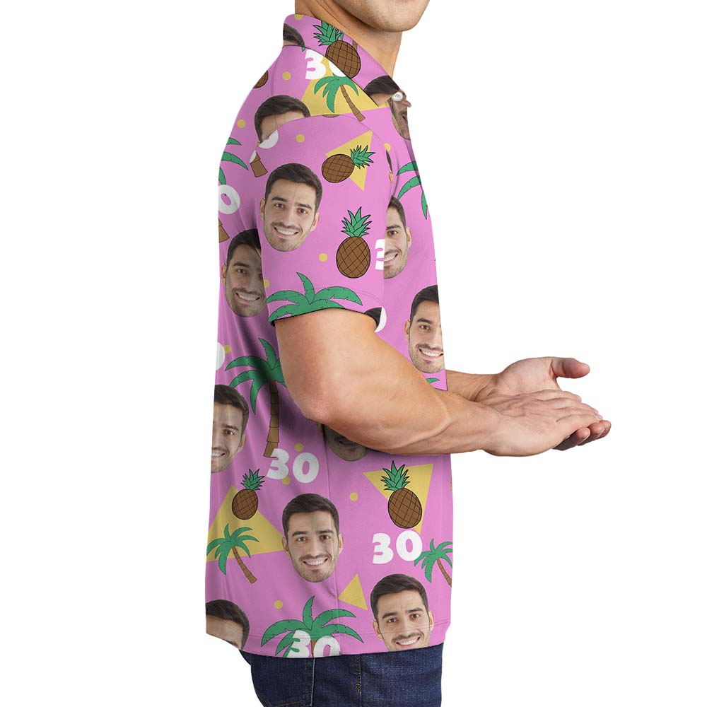 Birthday Men and Women Polo Shirt With Custom Face And Age