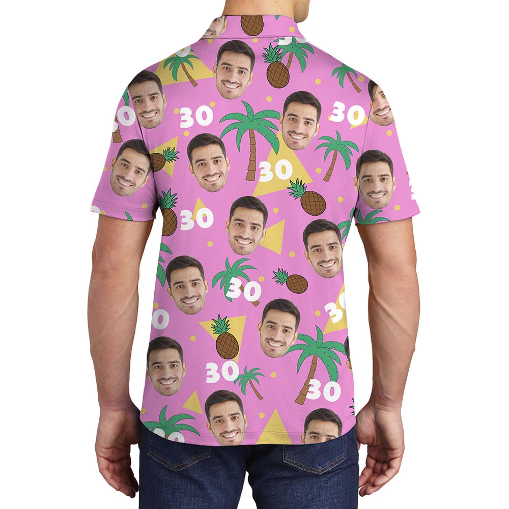 Birthday Men and Women Polo Shirt With Custom Face And Age
