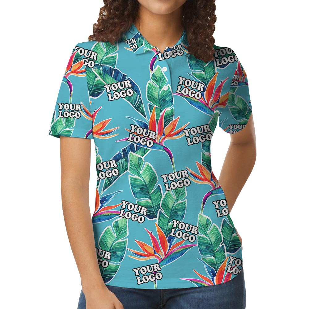 Custom Face Or Logo Blue Polo Shirts For Men And Women