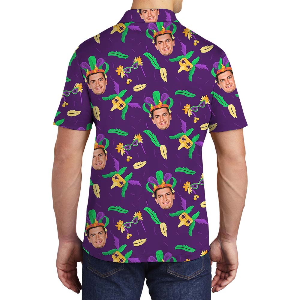 Funny Mardi Gras Collared Polo Shirt For Men And Women