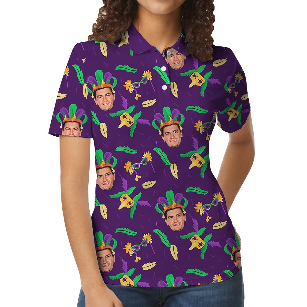 Funny Mardi Gras Collared Polo Shirt For Men And Women