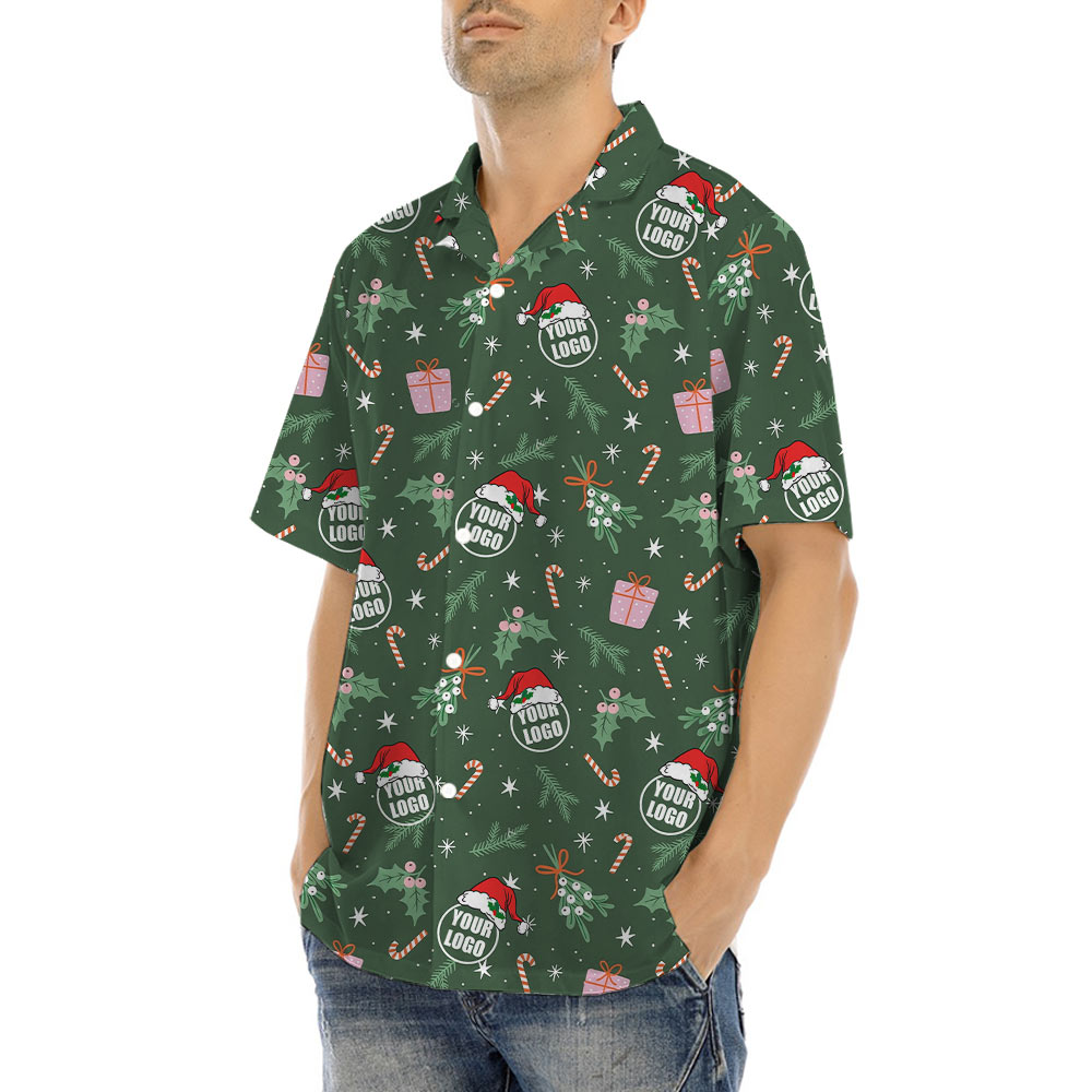 Christmas Hawaiian Shirt With Custom Company Logo