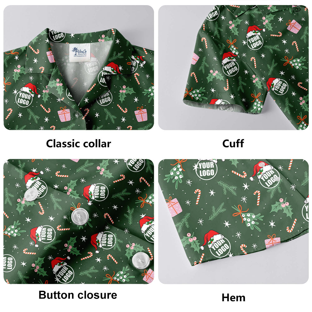 Christmas Hawaiian Shirt With Custom Company Logo