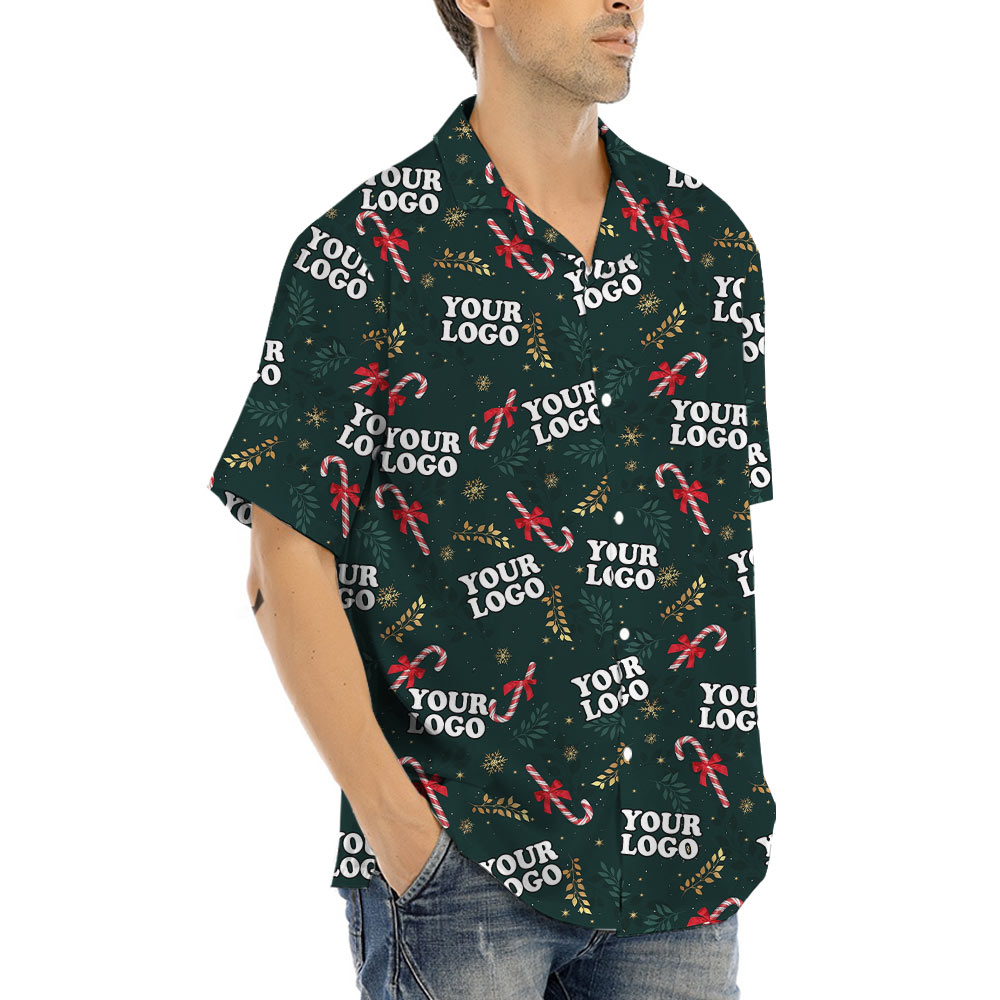 Custom Company Logo Christmas Hawaiian Shirt